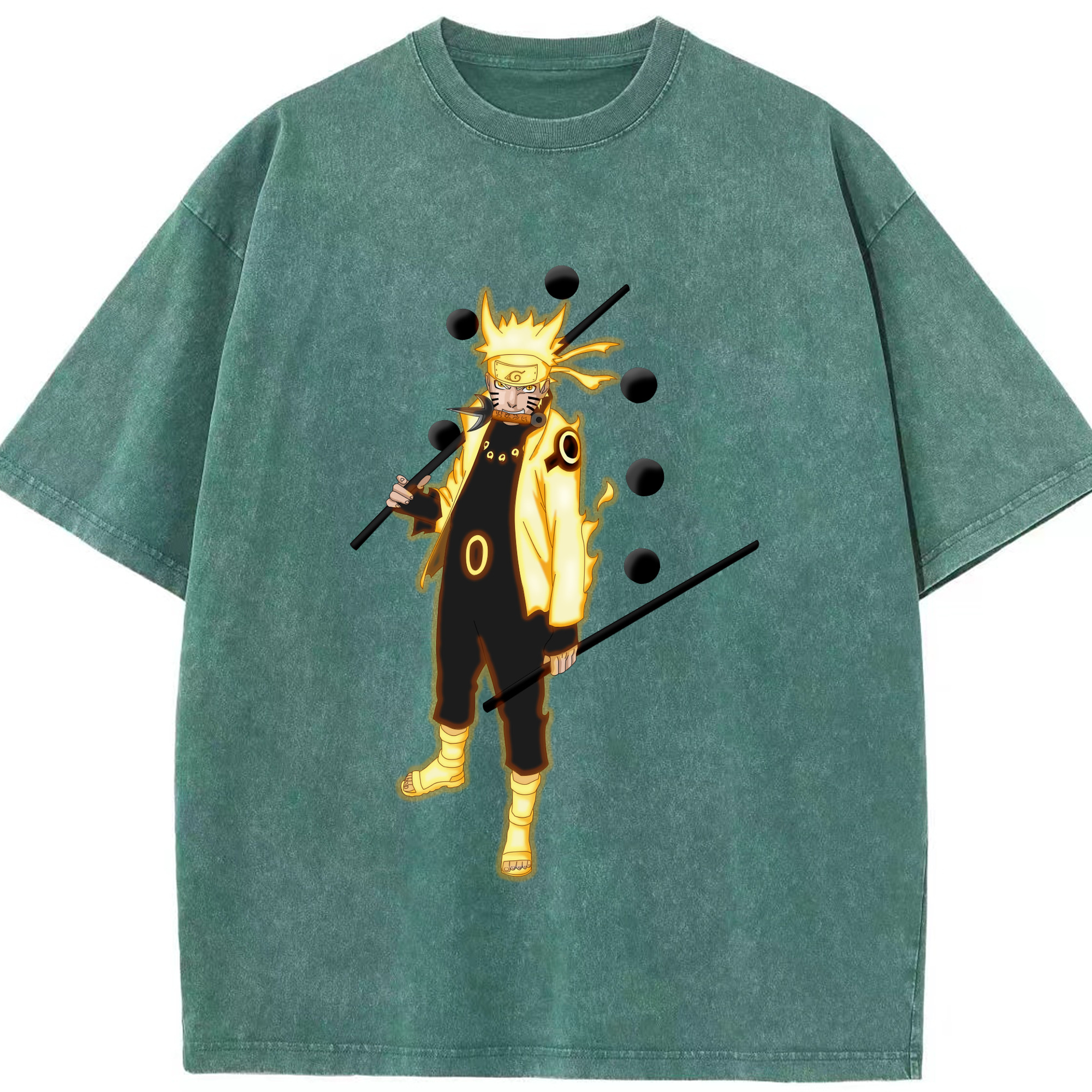 （画像用） NARUTO -ナルト- うずまき ナルト Uzumaki Naruto 綿100% ヴィンテージ風 半袖Tシャツ（フロントプリント）